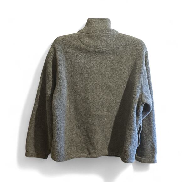 Lands End Mens Gray Plated Fleece 1/4 Zip Pullover Jacket Sweatshirt Large 42-44 - Picture 2 of 6